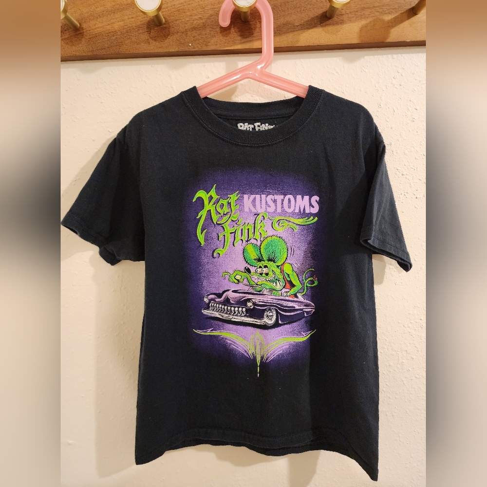 Rat Fink Black Kids T-Shirt